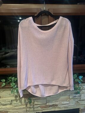 Forever 21 Light Pink Off-the-Shoulder Knit Sweater